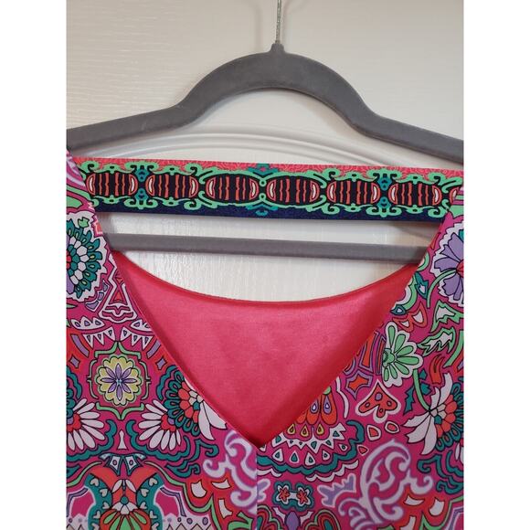 Laundry By Shelli Segal Multicolor Vibrant Boho Shift Mini Dress, Size Small - Picture 9 of 11